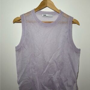 Zara Light Purple Sheer Tank Top